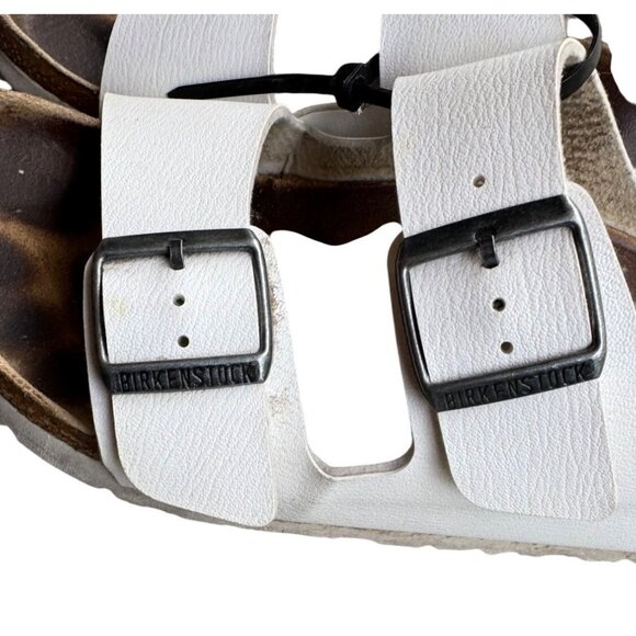 Birkenstock Arizona White Leather Double Strap Sandals EU 39 Narrow Fit - Picture 7 of 10
